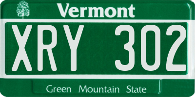 VT license plate XRY302