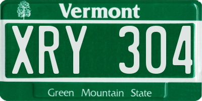 VT license plate XRY304
