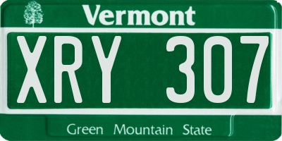 VT license plate XRY307