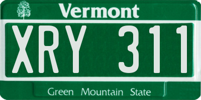 VT license plate XRY311