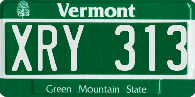 VT license plate XRY313