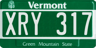 VT license plate XRY317