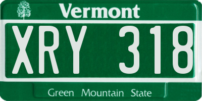 VT license plate XRY318
