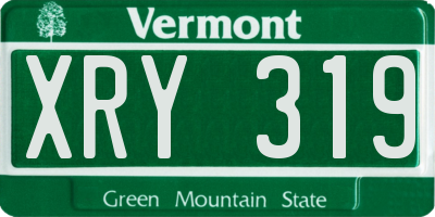 VT license plate XRY319