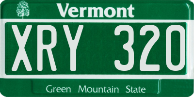VT license plate XRY320
