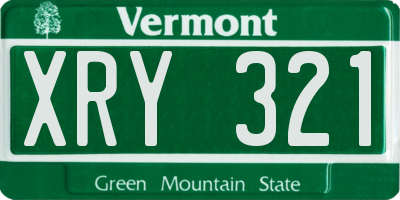 VT license plate XRY321