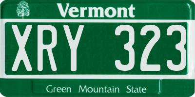 VT license plate XRY323