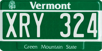 VT license plate XRY324