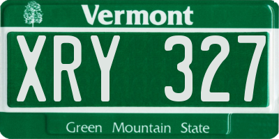 VT license plate XRY327