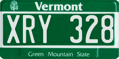 VT license plate XRY328