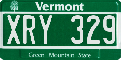 VT license plate XRY329