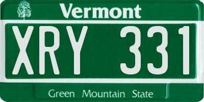 VT license plate XRY331
