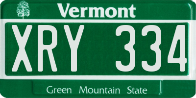 VT license plate XRY334