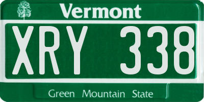 VT license plate XRY338