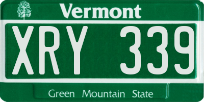VT license plate XRY339