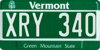 VT license plate XRY340