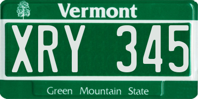 VT license plate XRY345