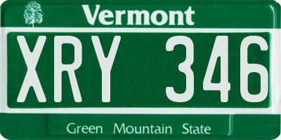 VT license plate XRY346