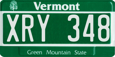 VT license plate XRY348