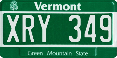 VT license plate XRY349