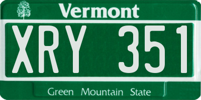 VT license plate XRY351