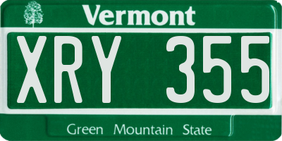 VT license plate XRY355