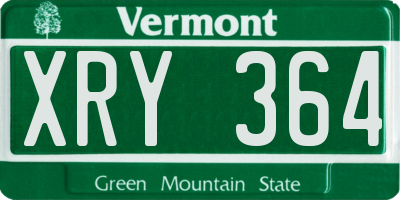 VT license plate XRY364