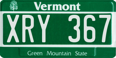 VT license plate XRY367