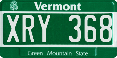 VT license plate XRY368