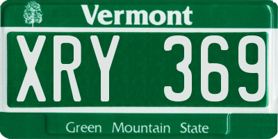 VT license plate XRY369
