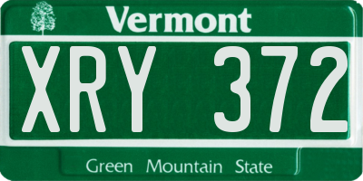 VT license plate XRY372