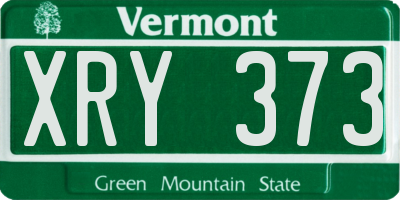 VT license plate XRY373
