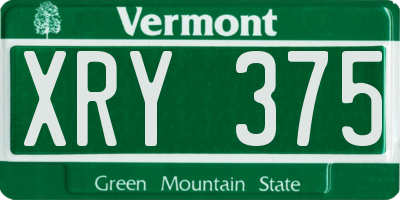 VT license plate XRY375