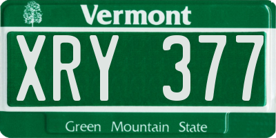 VT license plate XRY377