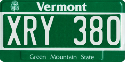 VT license plate XRY380