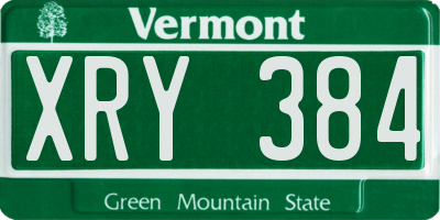 VT license plate XRY384