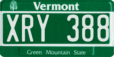 VT license plate XRY388