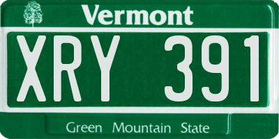 VT license plate XRY391