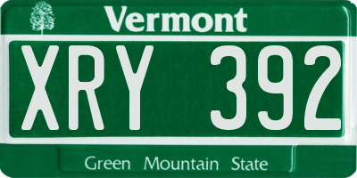 VT license plate XRY392