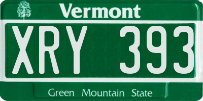 VT license plate XRY393