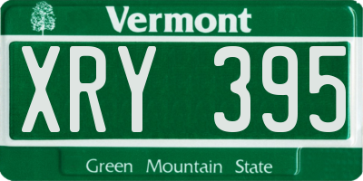VT license plate XRY395