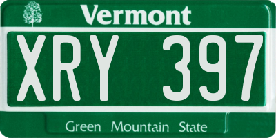 VT license plate XRY397