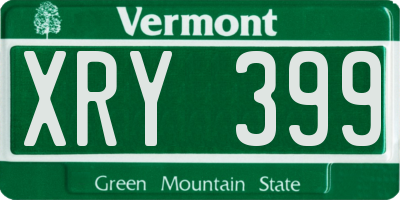 VT license plate XRY399