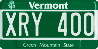 VT license plate XRY400