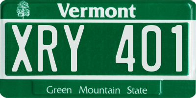 VT license plate XRY401