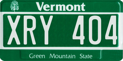 VT license plate XRY404