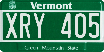 VT license plate XRY405