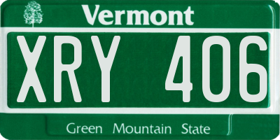 VT license plate XRY406