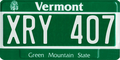 VT license plate XRY407