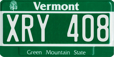VT license plate XRY408